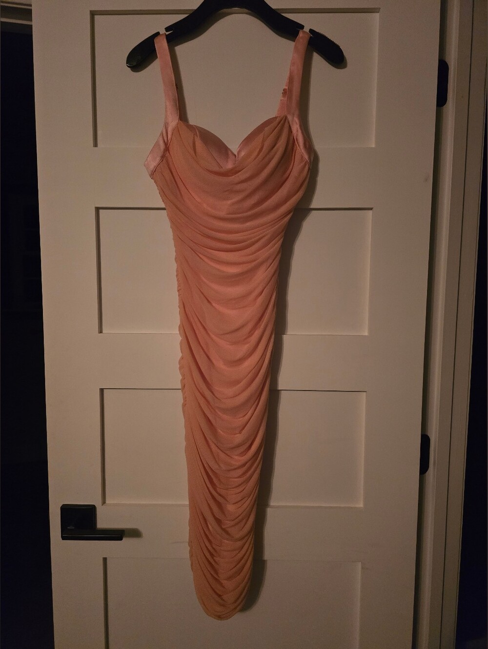 Elegant Pink Ruched Slip Dress